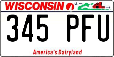 WI license plate 345PFU