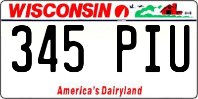 WI license plate 345PIU