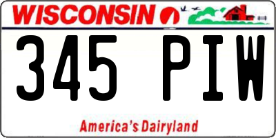 WI license plate 345PIW