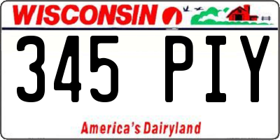 WI license plate 345PIY