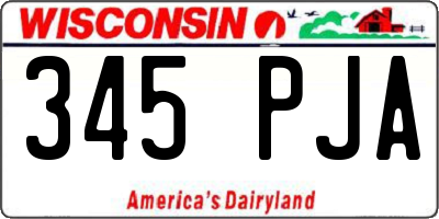 WI license plate 345PJA