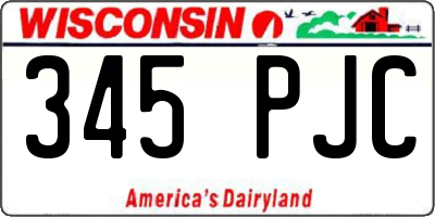 WI license plate 345PJC