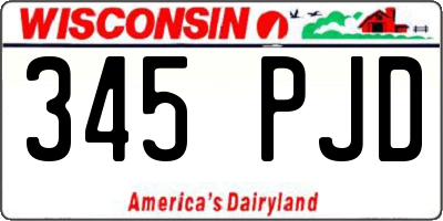 WI license plate 345PJD