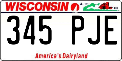 WI license plate 345PJE
