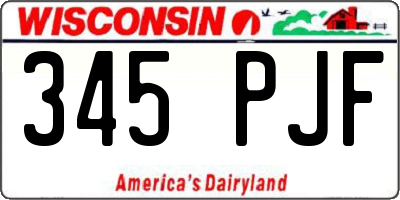 WI license plate 345PJF