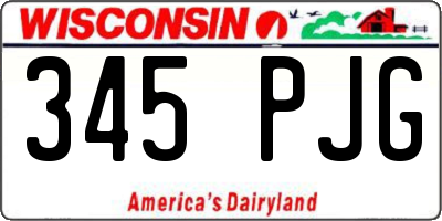 WI license plate 345PJG