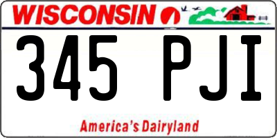 WI license plate 345PJI