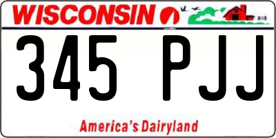 WI license plate 345PJJ