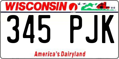 WI license plate 345PJK