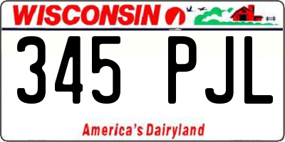 WI license plate 345PJL