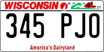 WI license plate 345PJO