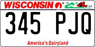 WI license plate 345PJQ