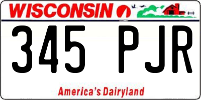 WI license plate 345PJR