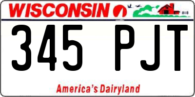 WI license plate 345PJT