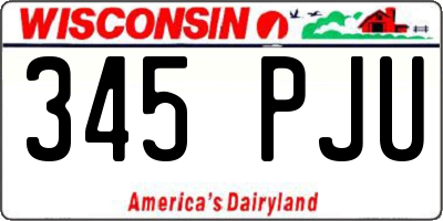WI license plate 345PJU