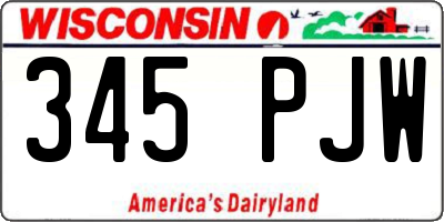 WI license plate 345PJW