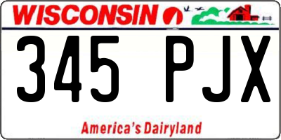 WI license plate 345PJX