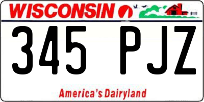 WI license plate 345PJZ