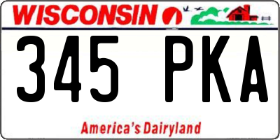 WI license plate 345PKA