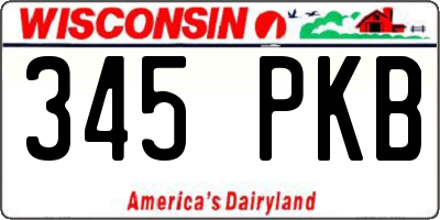 WI license plate 345PKB