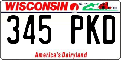 WI license plate 345PKD