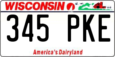 WI license plate 345PKE