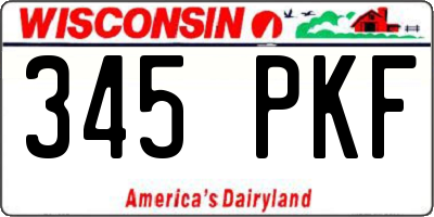 WI license plate 345PKF