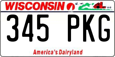 WI license plate 345PKG