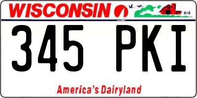 WI license plate 345PKI