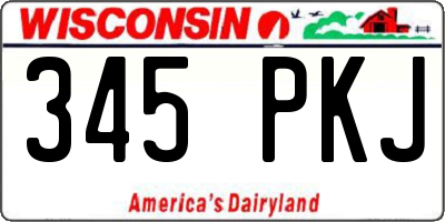 WI license plate 345PKJ