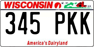 WI license plate 345PKK