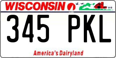 WI license plate 345PKL