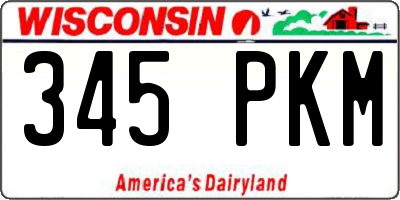 WI license plate 345PKM