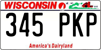 WI license plate 345PKP