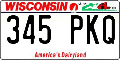 WI license plate 345PKQ