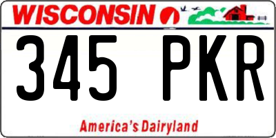 WI license plate 345PKR