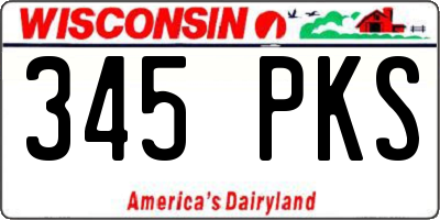 WI license plate 345PKS