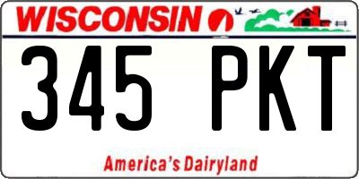 WI license plate 345PKT