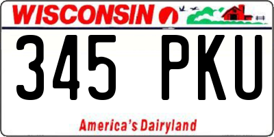 WI license plate 345PKU