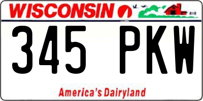 WI license plate 345PKW