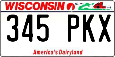 WI license plate 345PKX