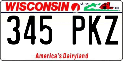 WI license plate 345PKZ