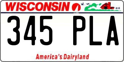 WI license plate 345PLA