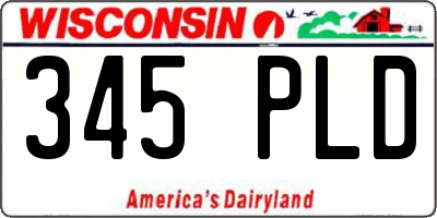 WI license plate 345PLD