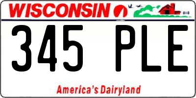 WI license plate 345PLE