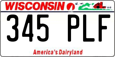 WI license plate 345PLF