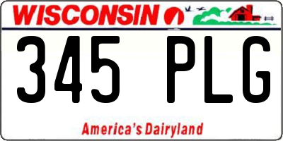 WI license plate 345PLG
