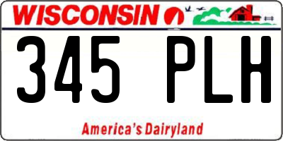 WI license plate 345PLH