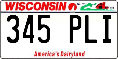 WI license plate 345PLI