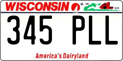 WI license plate 345PLL